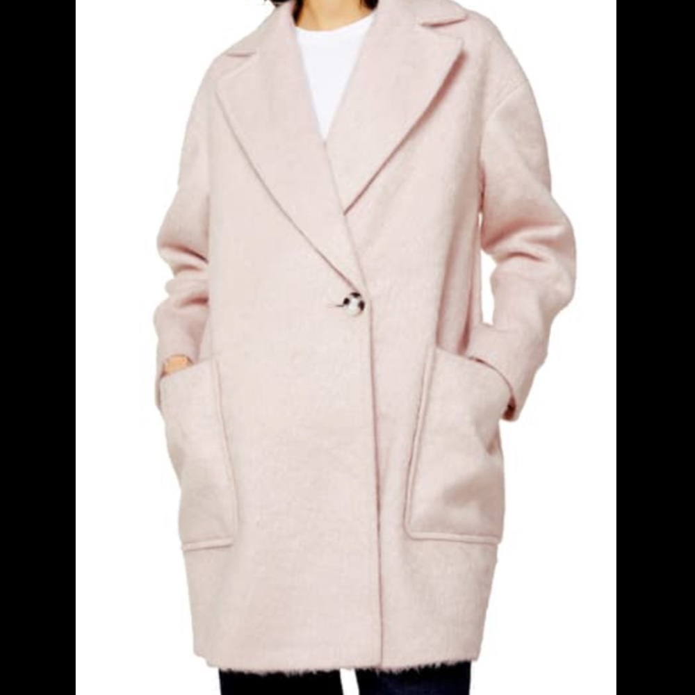 TopShop Carly Coat in Light Pink Size 12